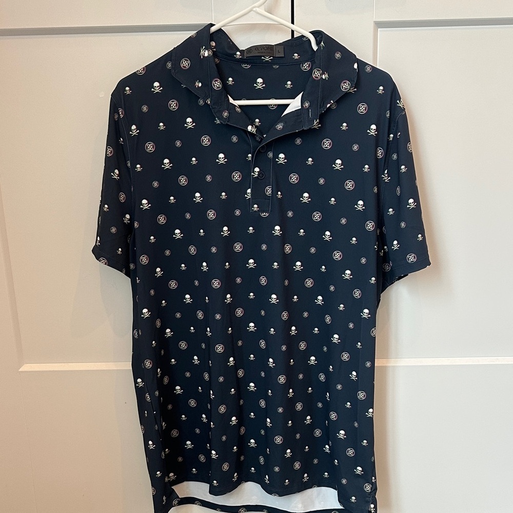 G/FORE Dark Blue Polo with Skull Design